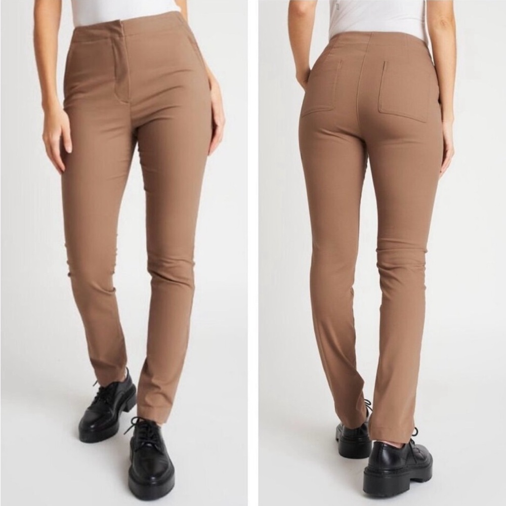 Kit and Ace Navigator New Heights High Rise Slim Fit Pants in Bark Sz 6